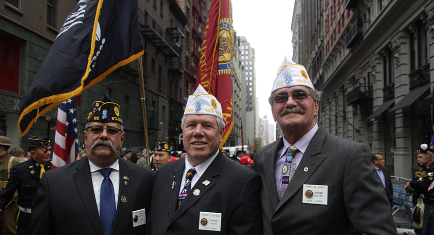 Legion leaders in NY City Vets Day Parade