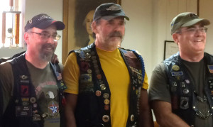  American Legion Rider of Honor recipient Paul Russo (left) with previous recipients Emerson Horth (center) and Bill Fowler.